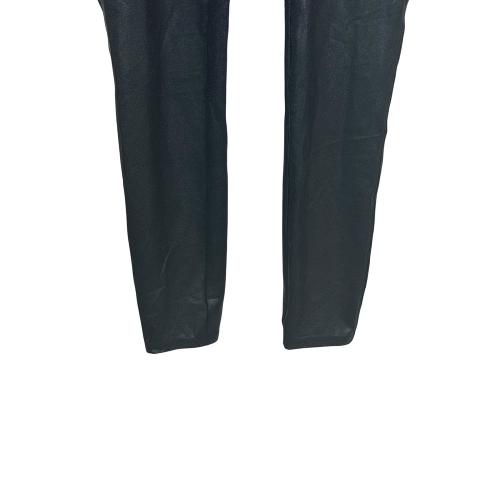 Spanx Faux Leather Black Shimmer Metallic Slimming Leggings Pants Women's XL - Picture 9 of 12